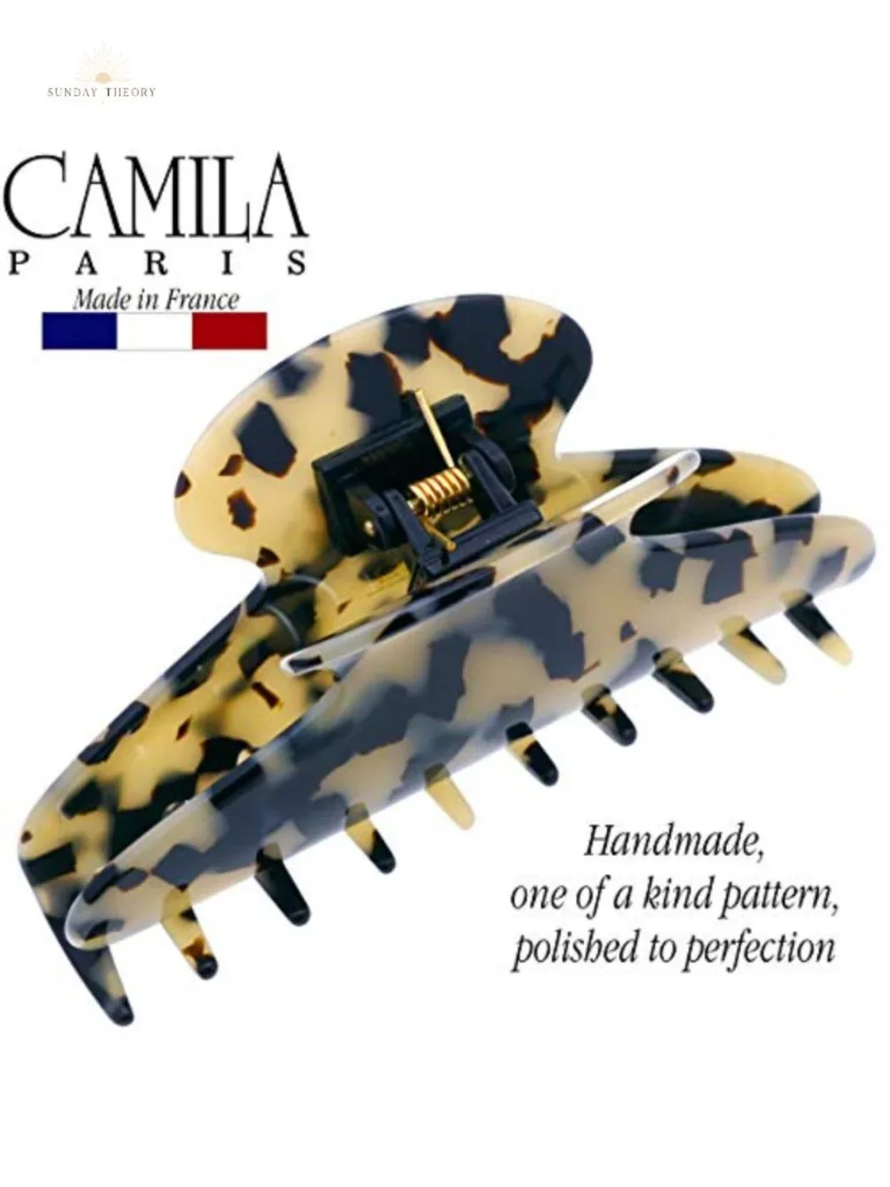 Large 4in Hair Claw Clip for Thick Hair, Cellulose Acetate, Handmade in France,